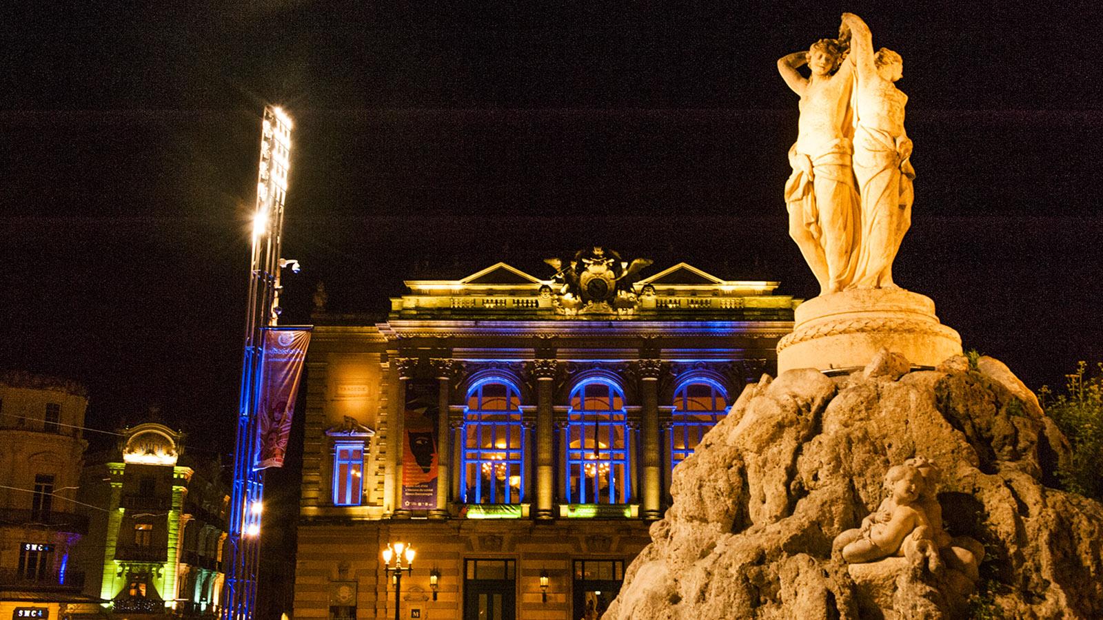 Montpellier: Nachts auf der Place de la Comédie