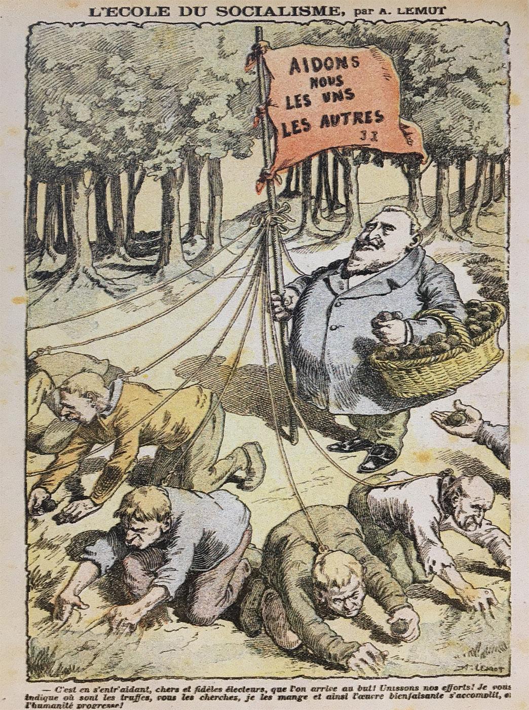 Historische Karikatur, ausgestellt im Trüffelmuseum von Saint-Paul-3-Châteaux