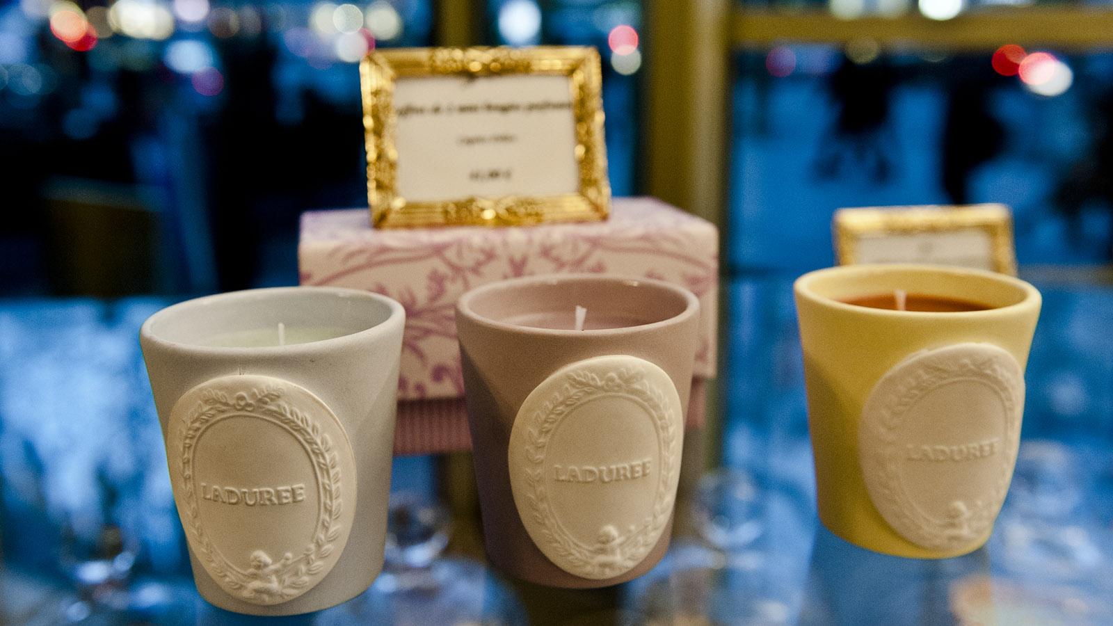 Made in Paris und edel inszeniert: die Produkte von Ladurée -der Macarons-Meister bietet weit mehr als die süßen Verführer. Foto: Hilke Maunder