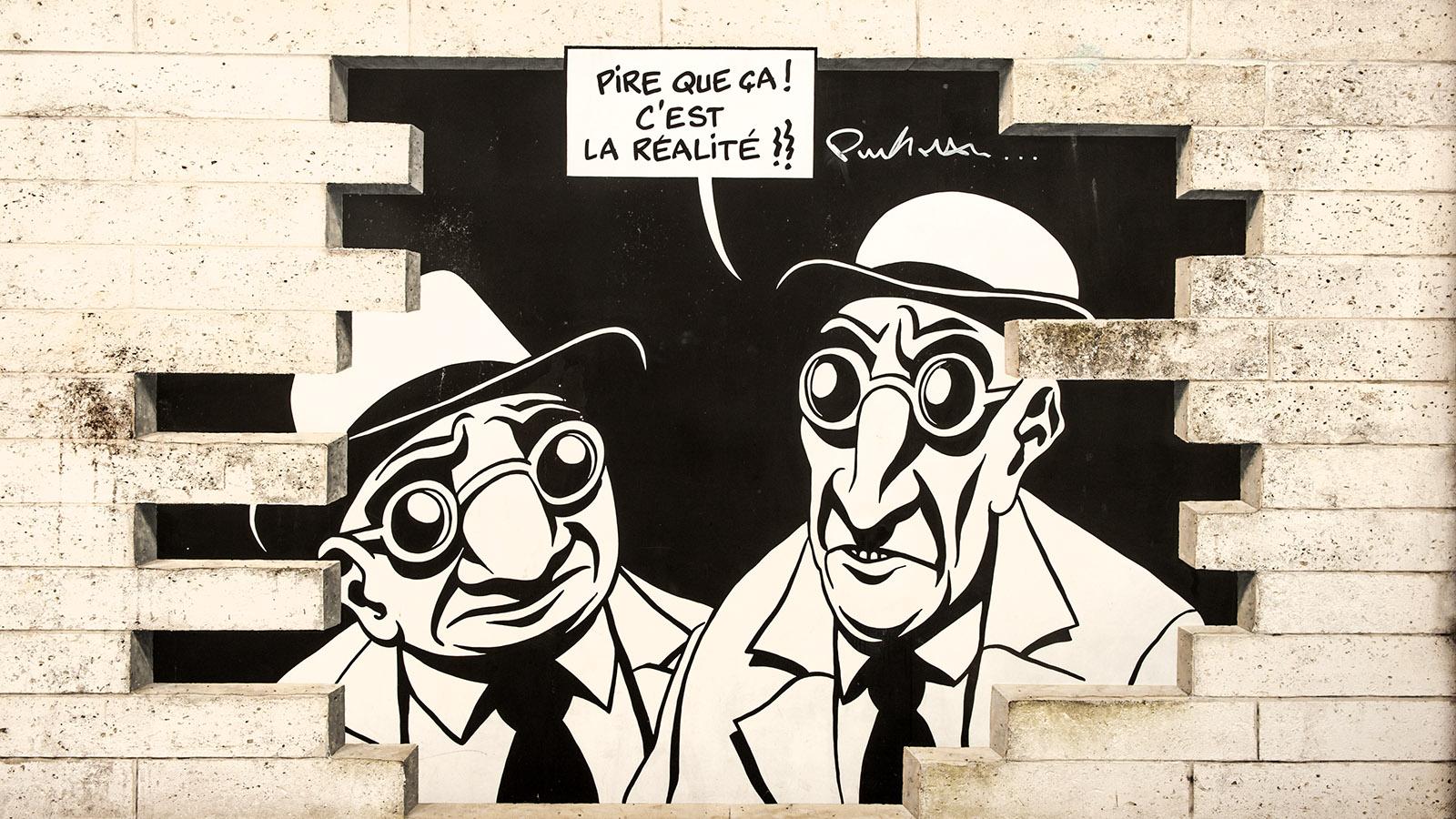 Angoulême: Street Art im Comic-Stil schmückt die Wände der Stadt. Foto: Hilke Maunder