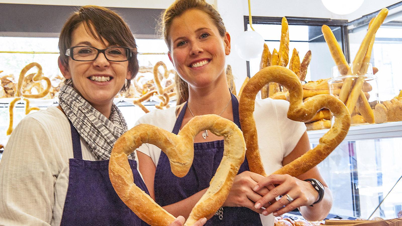 Großes Herz: Bäckerinnen in Avignon. Foto: Hilke Maunder