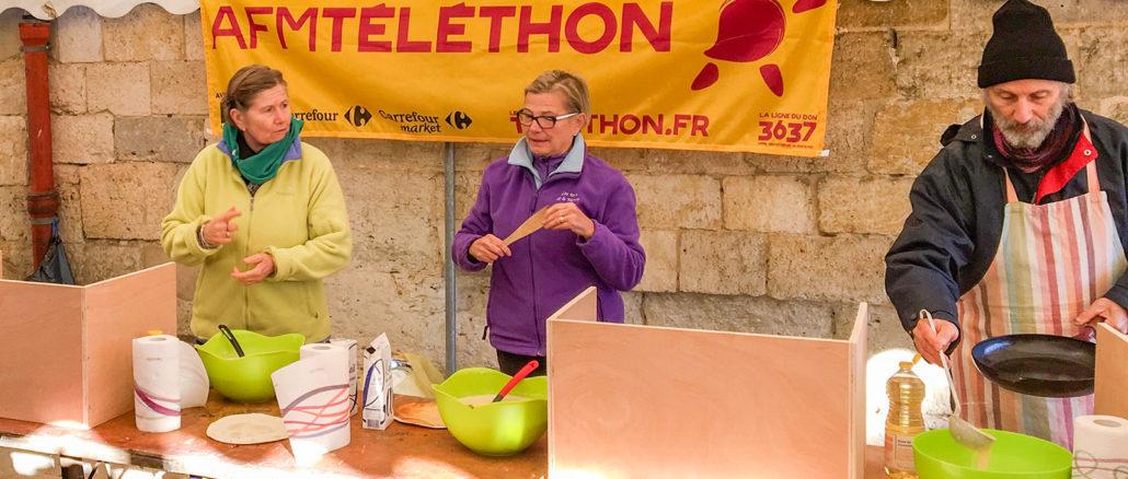 Solidarität: Crêpes-Backen für einen guten Zweck: Téléthon in Condom (Gers). Foto: Hilke Maunder