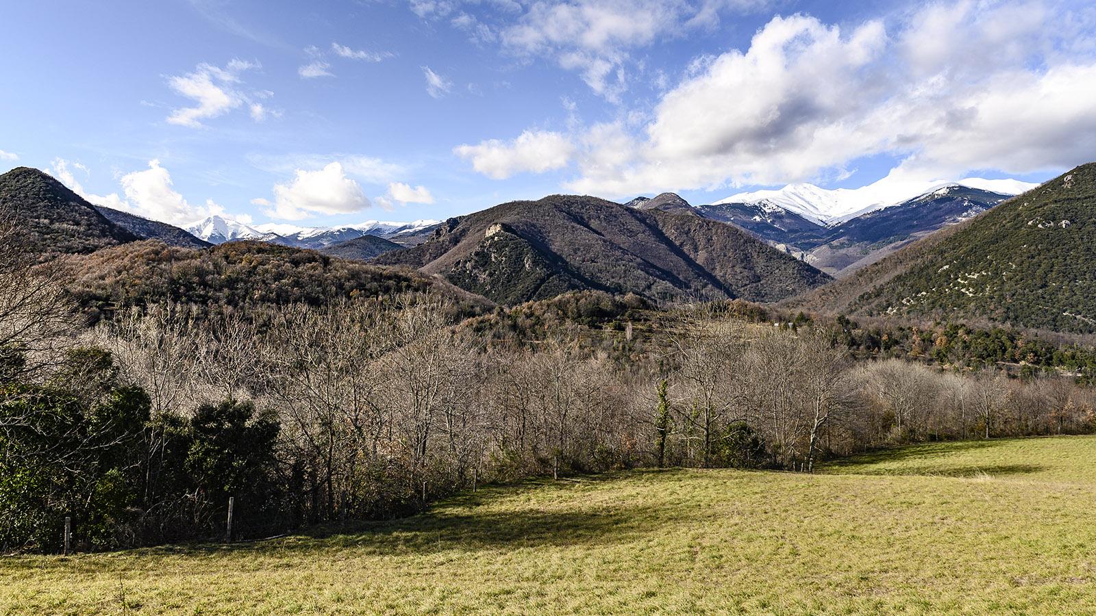 Serralongue: Ausblicke auf den Canigou (r.) und die spanischen Pyrenäen. Foto: Hilke Maunder
