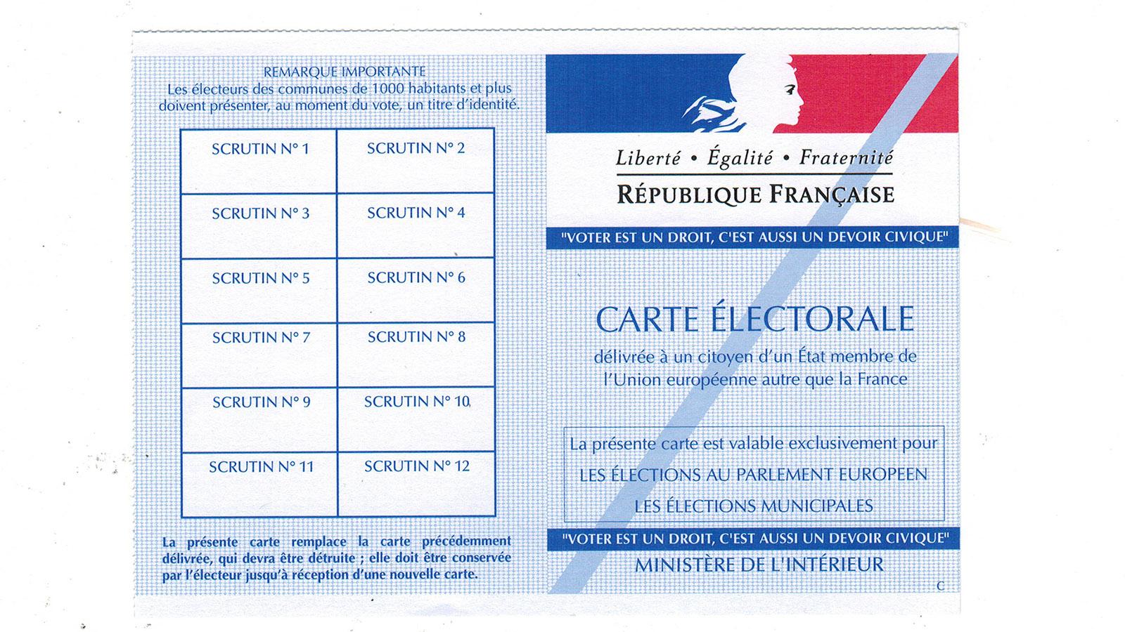 Municipales: Eure Wahlkarte als EU-BürgerIn. Foto: Hilke Maunder
