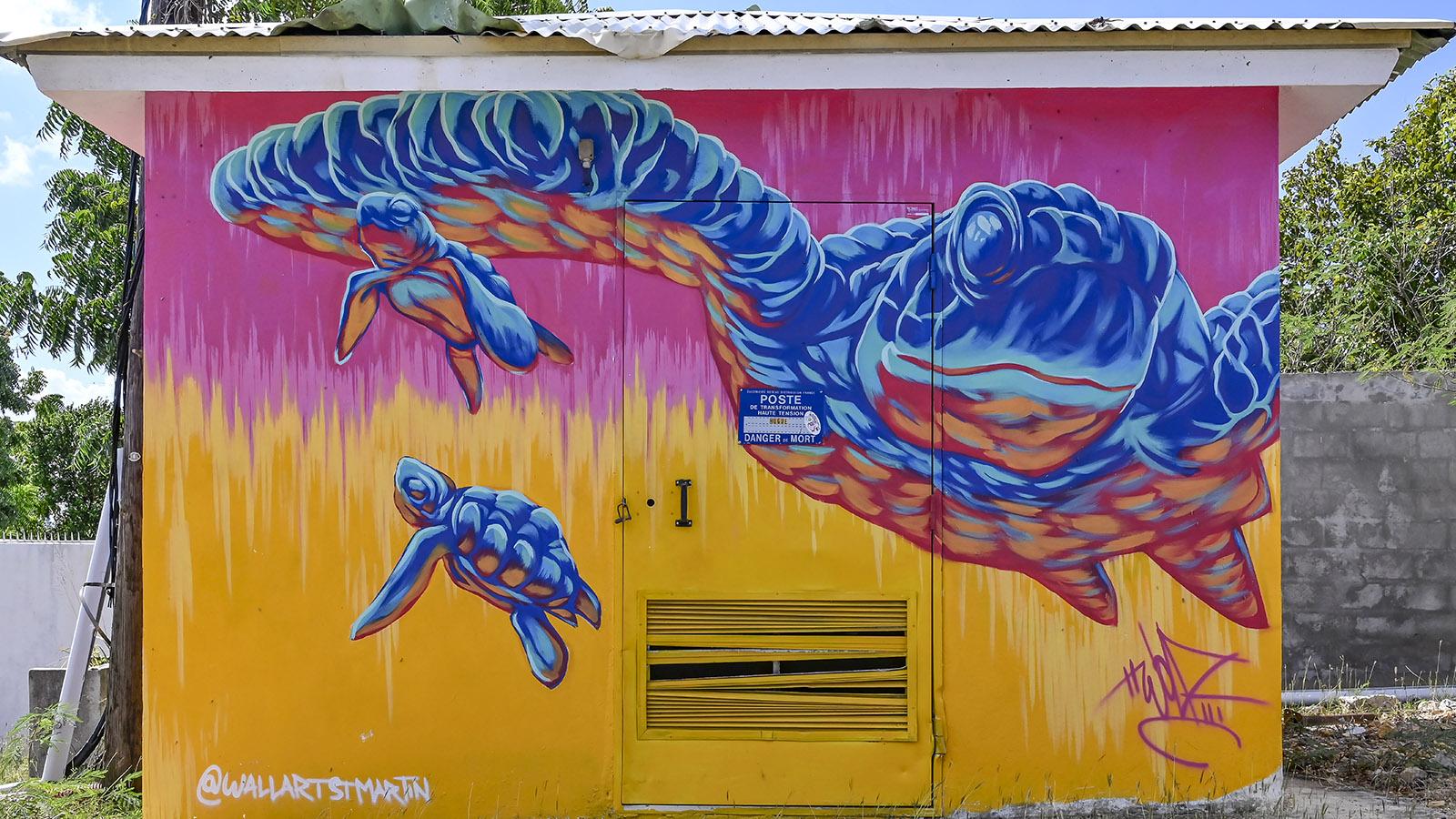 Street-Art findet sich auch in den Basses-Terres von Saint-Martin. Foto: Hilke Maunder