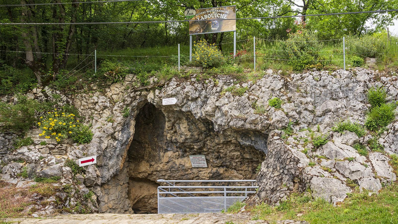 Der künstliche angelegte Eingang zum unterirdischen Fluss Labouiche. Foto: Hilke Maunder
