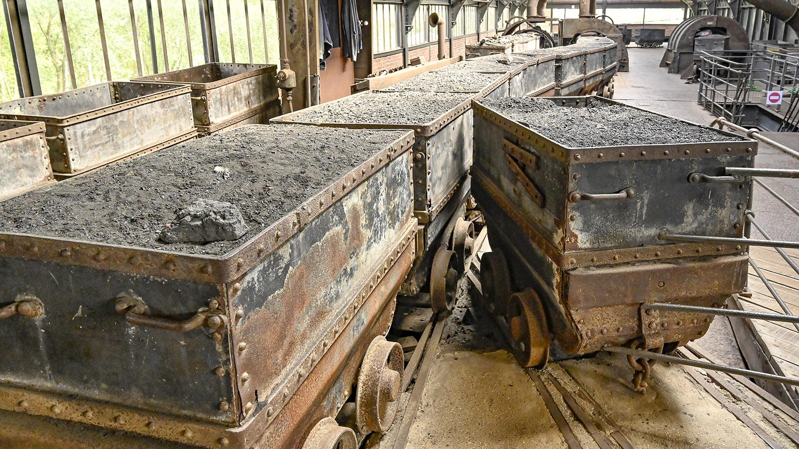 Mit Waggons wurde die Kohle transportiert. Unter Tage zogen Pferde die schwere Last. Foto: Hilke Maunder