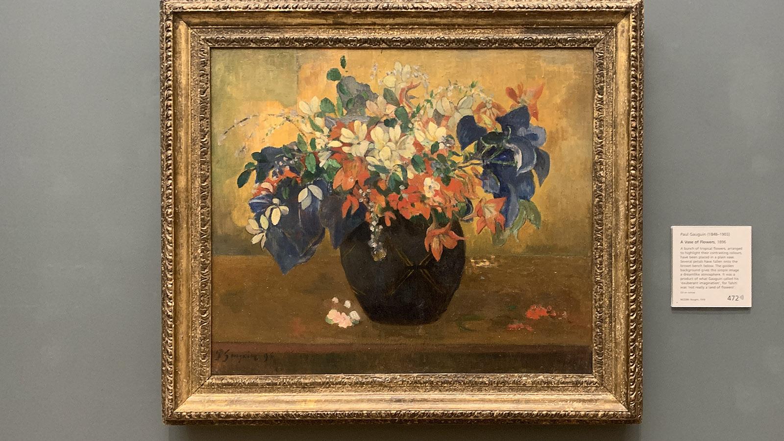 Paul Gauguin: <em>Vase de fleurs rouges</em> ( 1896 ), <em>National Gallery London</em>. Foto: Hilke Maunder