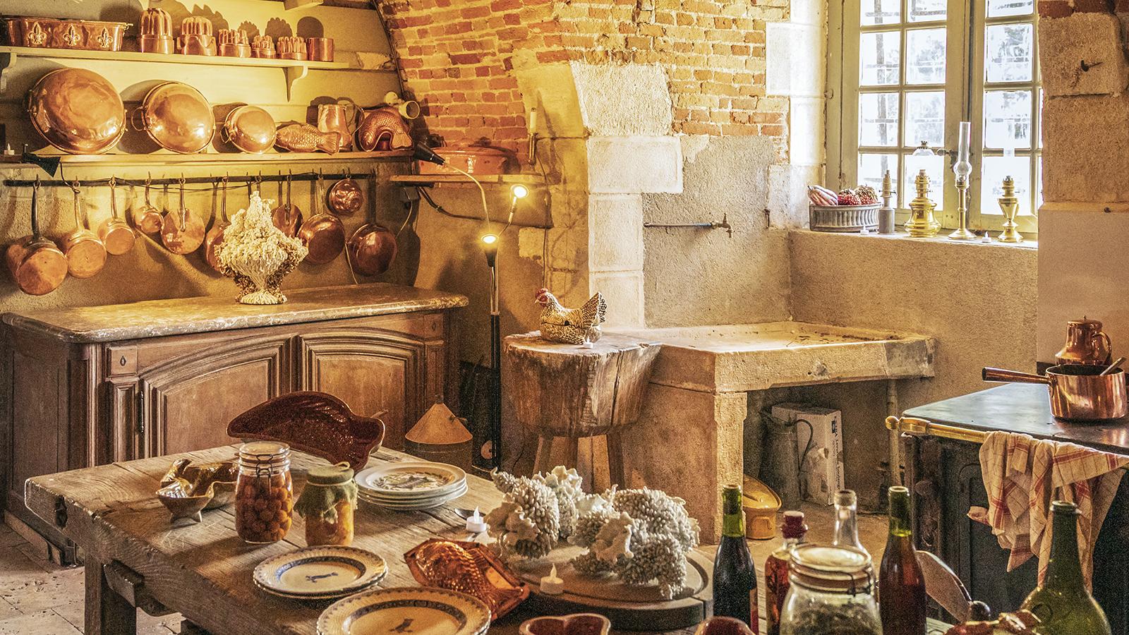 Die alte Küche im Château de la Bussière. Foto: Hilke Maunder