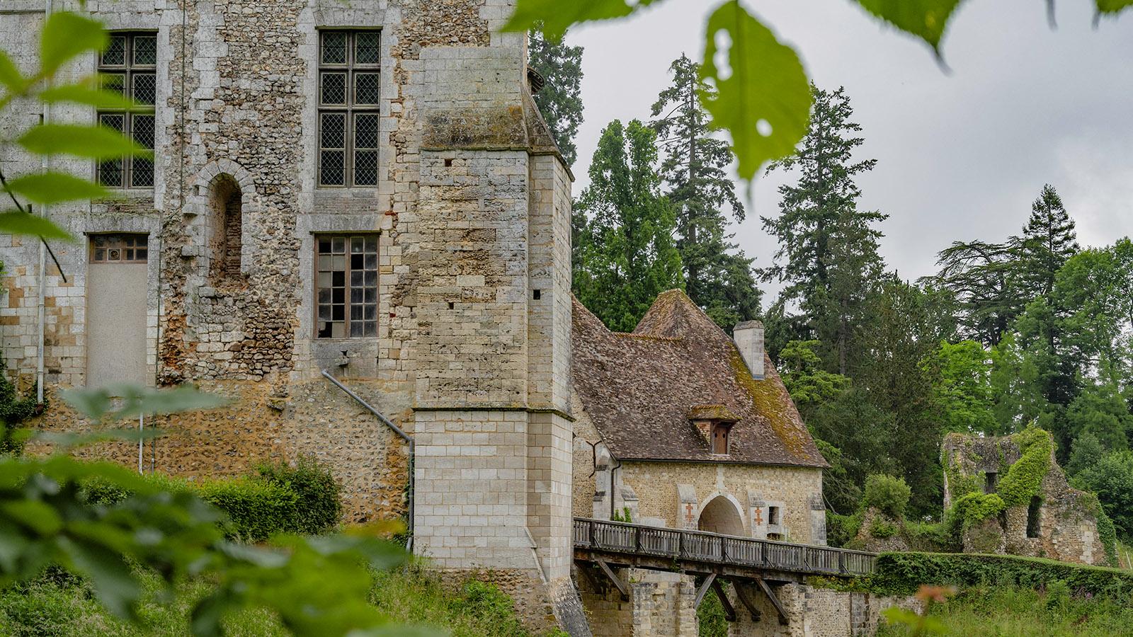 Scheint immer wieder durch das Grün: die Burg von Harcourt. Foto: Hilke Maunder