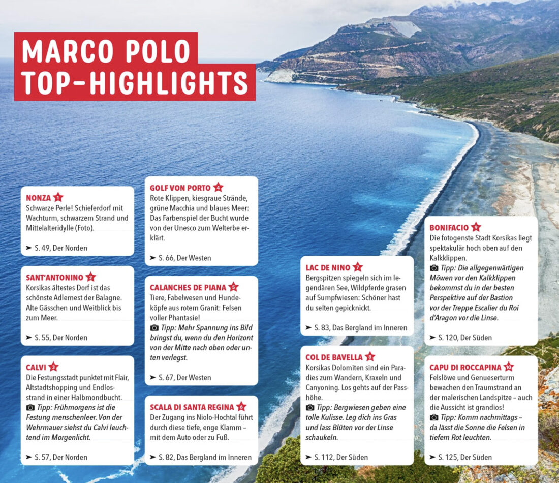 Marco Polo Korsika, Higlights der Insel