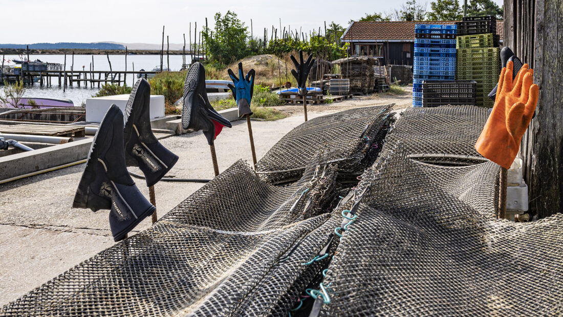 Die Arbeitsgeräte der Austernfischer am Bassin d'Arcachon. Foto: Hilke Maunder 