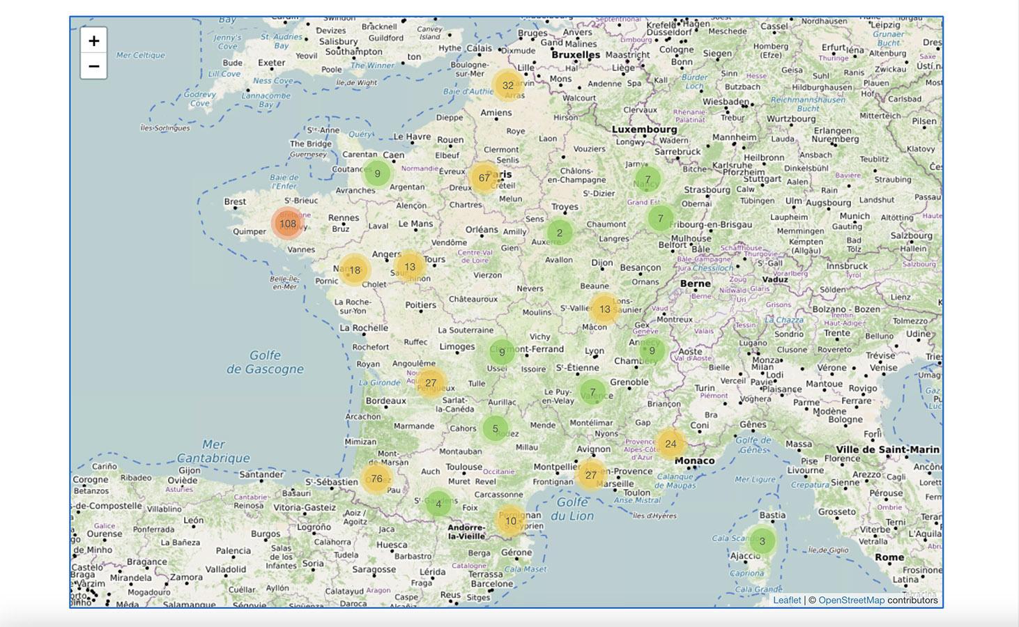 Das immaterielle Kulturerbe Frankreichs könnt ihr auf dieser Karte entdecken. Copyright: Ministère de la Culture