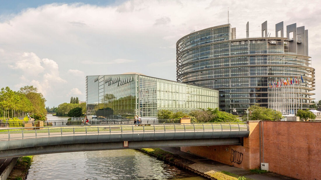 Das Louise-Weiss-Gebäude in Strasbourg. Foto: EU 2021, Fotograf: Matthieu Cugnot (Pressebild)