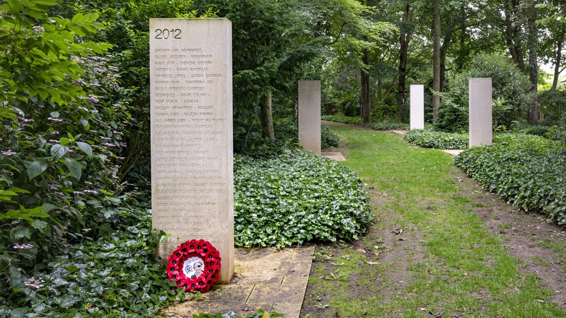 Die Jahresstele 2012 des Mémorial des Reporters. Foto: Hilke Maunder
