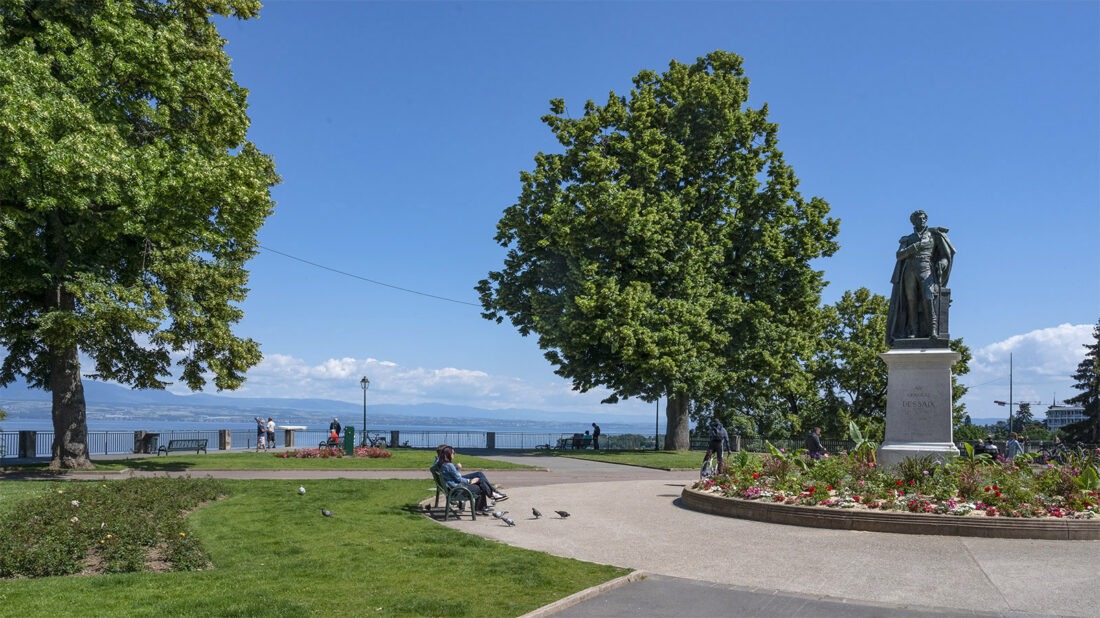 Im Parc du Belvédère erinnert eine Statue den den General Joseph Marie Dessaix. Dessaix wurde am 24. September 1764 in Thonon-les-Bains geboren. Foto: Hilke Maunder