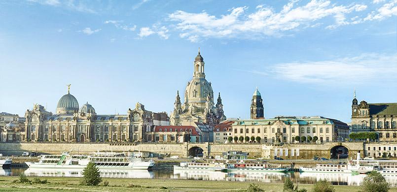 Blick auf Dresden mit den Brühlschen Terrassen. Foto: DML/Jan-Gutzeit