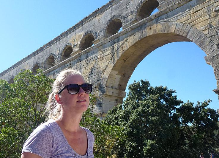 Silke Ziegler am Pont du Gard. Foto: privat